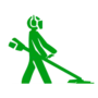 Le logo du site: débroussailleur en vert